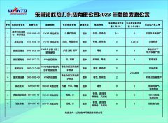 东营海欣热力供应有限公司2023年危险废物公示