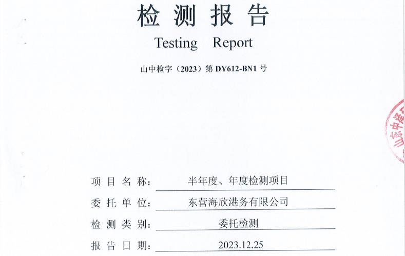 东营海欣港务有限公司下半年度、年度环境检测报告-（无组织废气、废水（总