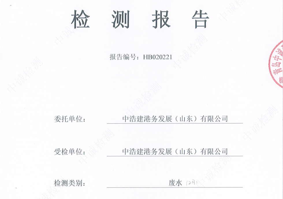中浩建港务发展（山东）有限公司-2026年2、3月份环境检测报告（废水）