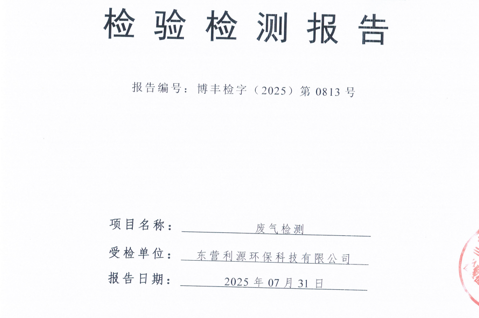东营利源环保科技有限公司2025年第三季度环保检测信息公开