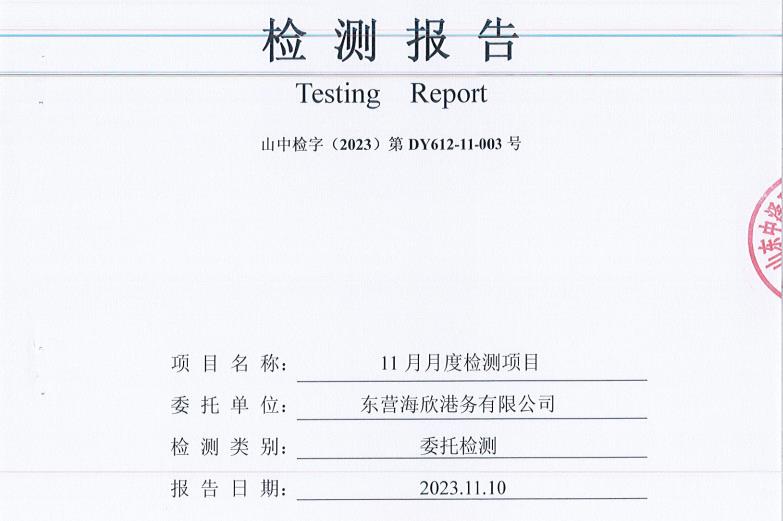 东营海欣港务有限公司-11月份环境检测报告（有组织废气）17-20