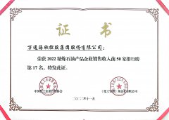 2022精炼石油产品企业销售收入第17名