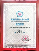 中国民营企业500强第356位