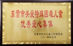 万通集团被评为东营市关爱特殊困难儿童优秀爱心集体
